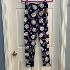 Women’s baseball print leggings Plus size